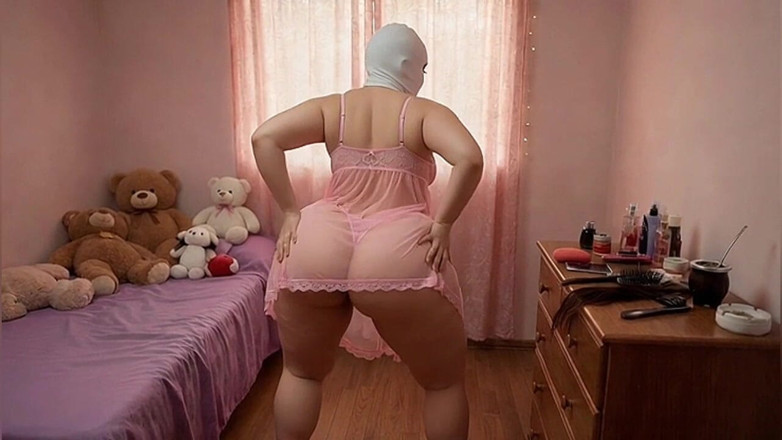 Xprohibidox1: Vrouw met grote kont in roze schudt haar kont
