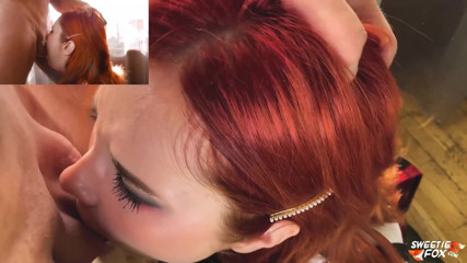 Sweetie Fox: Seksowna ruda college loszka fantastyczne obciąganie kutasa na twarz po...
