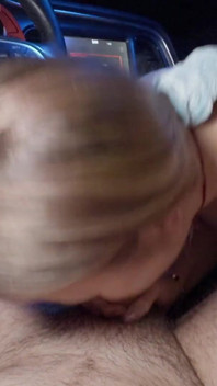 Sloppy Blowjob in the Car