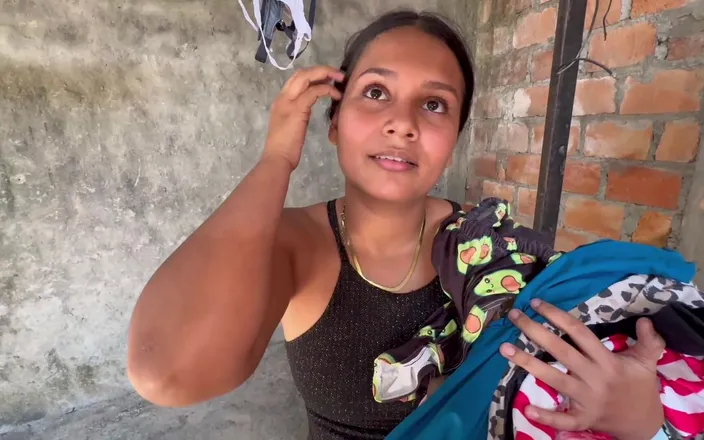 EMY_AND_JONH: My Horny Neighbor I Ask Her to Wash My Clothes...