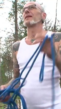 Stripped humiliated and spanked in the forest