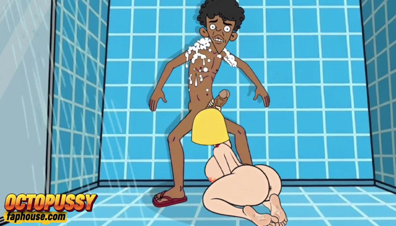 Octopussy Lovers Club: Sex-hungry Stepmom Joins Her Stepson in the Shower. Cartoon