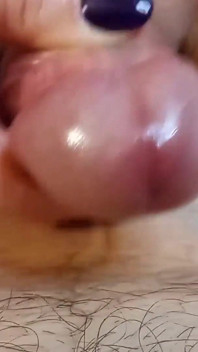 The Swollen Dick Cums Profusely From the Friction of the Frenulum