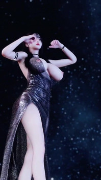 Glossy Korean-style Beauty, Seductive Evening Gown, High Heels, Big Boobs, Big Butt, Shaved Pussy, Tight Pussy