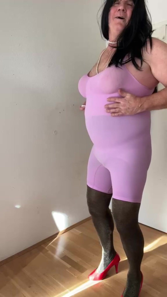 Nylon-Lottchen: Rosa de meia-calça