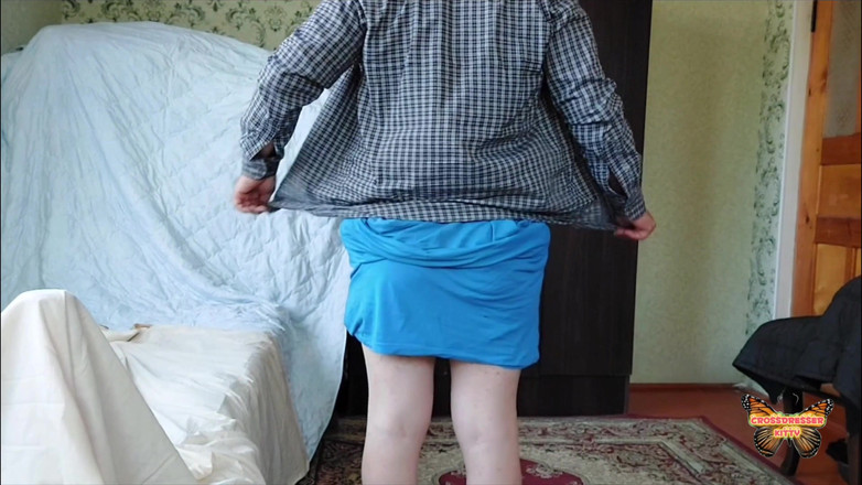 Kitty_Cross: Boy Dress Into Girl Dress Amateur BBW White Crossdresser Femboy...