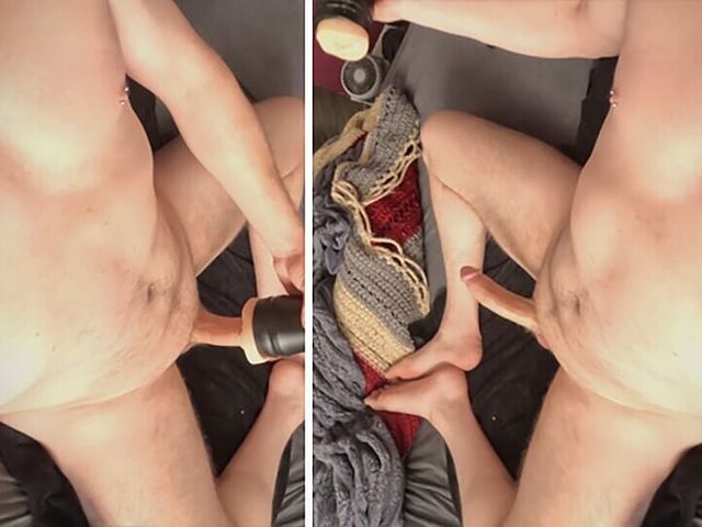 POV While I Lay Back and Fuck My Fleshlight & Cum Twice Then Creampie! (Scotty naughty)