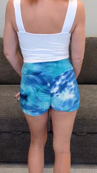 Blue Booty Shorts and White Tank