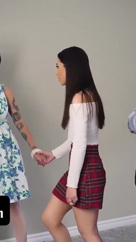 Busty stepmom pounds disobedient stepdaughter while stepdaddy drills her milf twat
