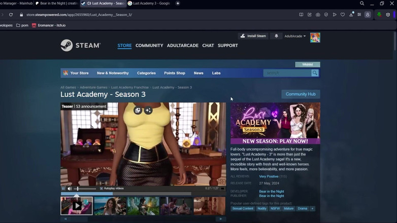 LewdArcade: Академия похоти, сезон 3, галерея [часть 07] Порно-игра [18+] Сюжетная 3D визуальная новая игра