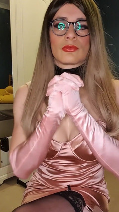 Sensual heaven satin and nylon dream, feeling like such a glamour puss you want to touch don't you