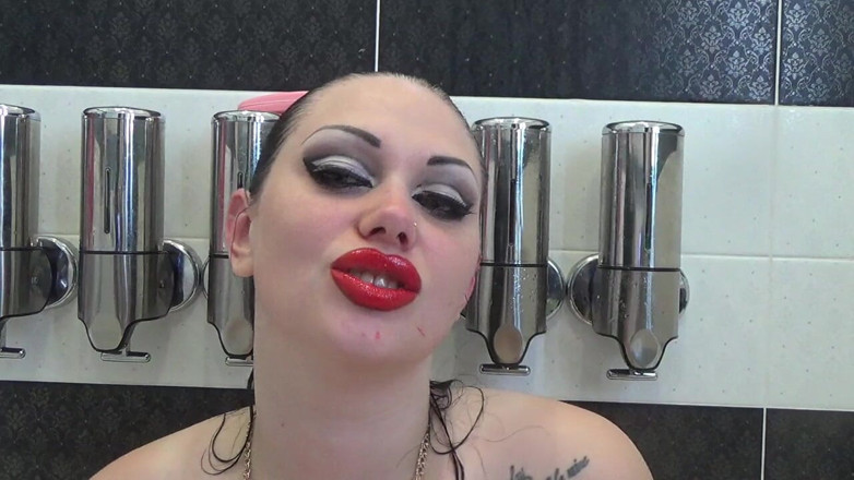 Goddess Misha Goldy: Naughty hair wetting, washing and brushing with sexy make-up JOI