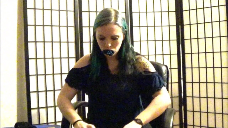 Selfgags classic: Self gagged college girl