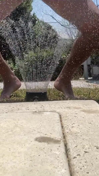 Cum with Water in the Garden