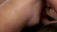 Beautiful blonde sucks huge dick and lets it in her horny pussy