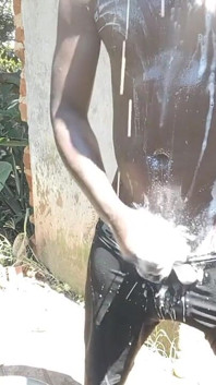 Black Teen Showering While Masturbating in Neighbors Washrooms