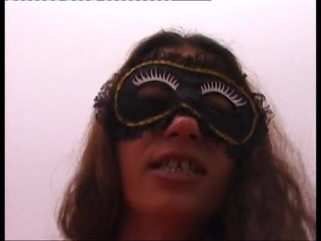 Real Home Made: Hot masked woman in red tastes a hard big cock