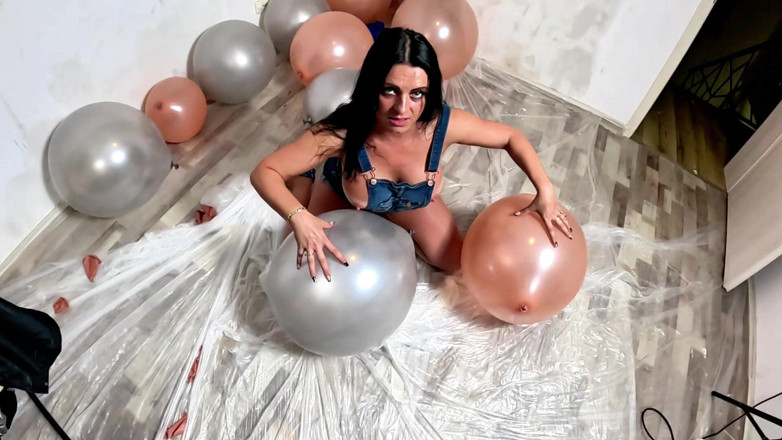MilfyCalla: Dominant Denim MILF Balloon Humiliation. Giant Popping, Deepthroat, Doggy and...