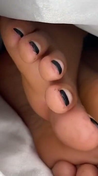 Dark Glossy Black Toes Tease