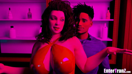 Enter Tranz: TS bartender gets fucked behind the bar