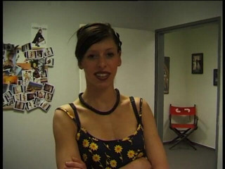 Lucky Cooch: Brunette secretary giving on a job interview