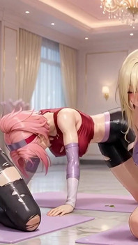 Naruto Girls Yoga Class Gone Wild Sakura, Hinata Ino Big Boobs Tease