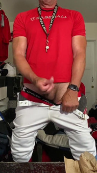 Jockdad87 Edges in Baseball Gear with His Pocket Pussy