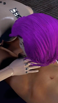 Sexy robotermädchen gibt full-service