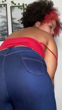 BBW Ebony Farting Beauty in Blue Jeans
