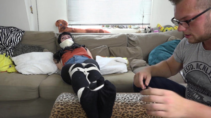 Restricting Ropes: Luna Grey - bound gagged tickled