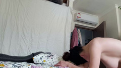 Girlnona: 大黑屌内射后，丈夫操妻子的屁股
