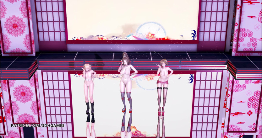 3D-Hentai Games: Naakte dans DOA Mai Shiranui Marie Rose Misaki