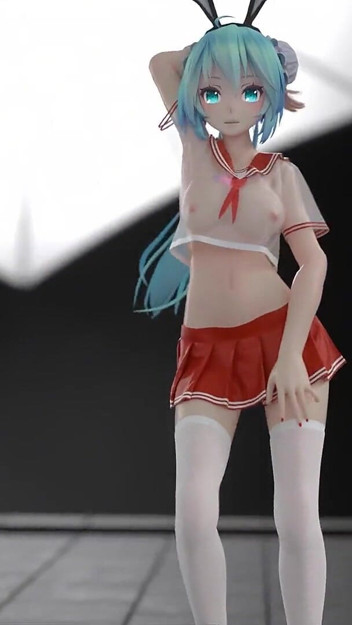 [mmd] Chocolate Cream Jk; Sexy College Girl Uniform; Ultra-short Skirt; White Stockings; Red-soled High Heels