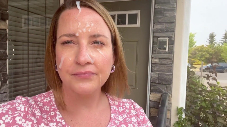 Avril Showers: Gospodină în rochie soare ejaculează la plimbare după muie cu ejaculare...