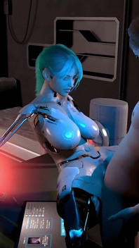 Probando El Coño De Una Chica Robot Sexual Medio Montada