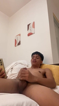 Filipino Twink Gets Hard, Jerking off to Explosive Cumshot