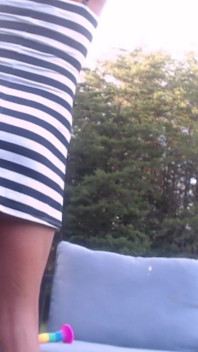 Sarah Pisses Herself Outside in Her Bikini. Broadcasting on Chaturbate, Sarah Lets Her Little Cock Squirt.