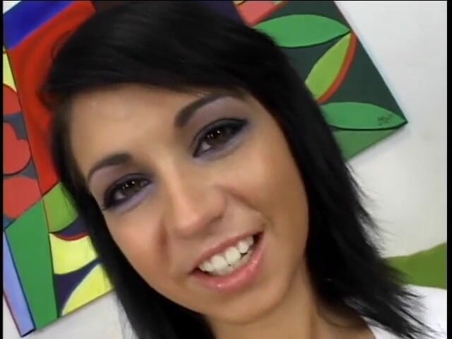 Wild Suckers: Black-haired chick gives head and licks cum off her fingers