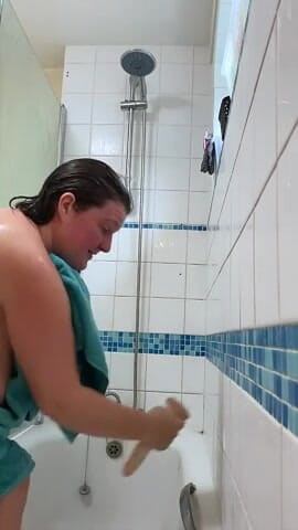 Frequentmasturbation: Refreshing Shower and Self Filmed Dildoing From My Beautiful Wife...