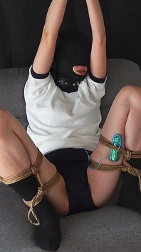Girl in Bloomers, Restrained in an M-shape and Left Alone.