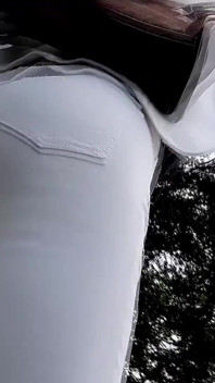 Tranny Walk & Wetting in Hot White Jeans!! Pissed!