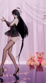 [mmd] butik maafkan saya baris lucah; Striptis; sutera hitam; Semburan air