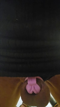 Sissygasm!! Sissy Crossdresser All Locked up in Cute Pink Chastity Cage with Realistic Clit Hole, She Cums Like a Slut
