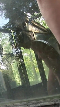 Hot young blonde gets fucked in a cabin in the forest