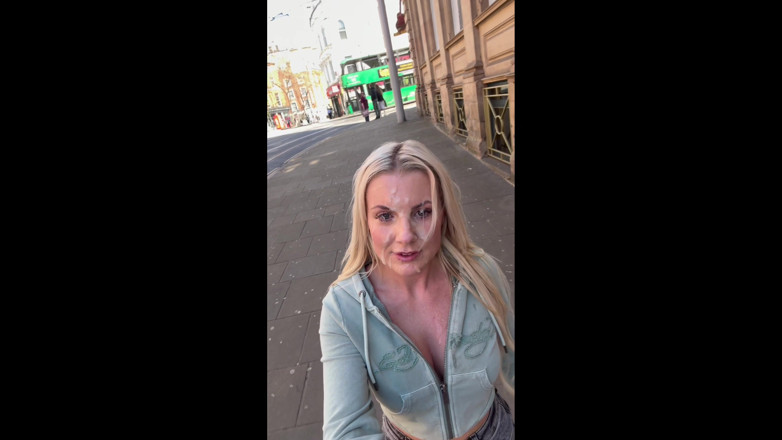 Mr Moneyshot: Blonde MILF Emily Walters' Post Huge Facial Cum Walk