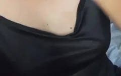 Atiqah Plays with Her Breasts While Wearing Lotion