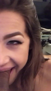 Evelin Selfie Style Sucks BF Uncut Cock