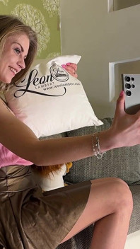 Skinny Blonde Hot and Horny Secretary Makes Her Big Dick Boss Cums on Her Hands and Then She Plays with Cumshot