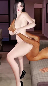 3D bbw milf giapponese calda tradisce con il vecchio grosso cazzo del vicino