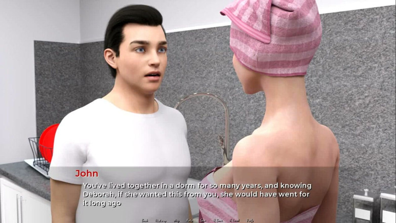 Dirty GamesXxX: Bergerak turun. Istri nyepong kontol suaminya, crot di muka ep.8